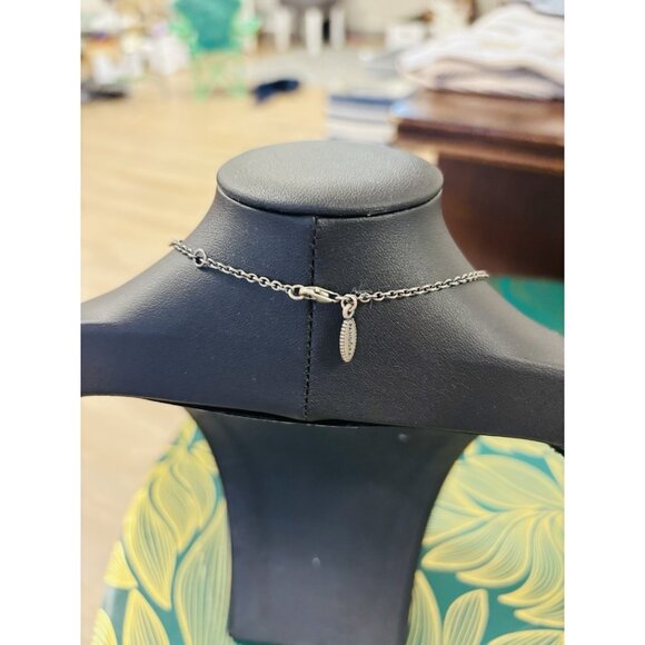 Authentic PANDORA Grey Pearl Three Wishes Flower Necklace 45cm  Retired - Picture 3 of 4